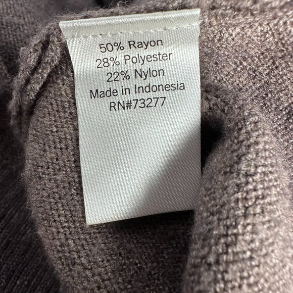 NWOT Sonoma Women's Ribbed Kangaroo Pocket Hooded Tunic Sweater, Size L, Otter - Picture 9 of 12